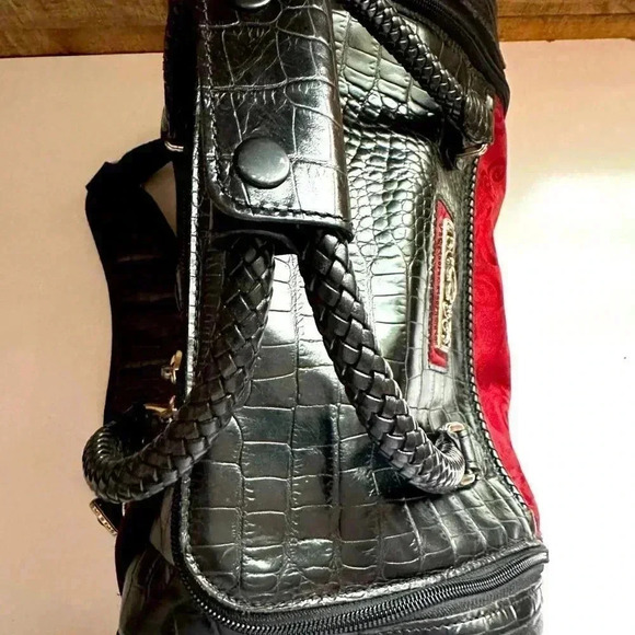 Rare Brighton Vintage Leather Croc Embossed Cosmetic/Travel Bag - Picture 11 of 11